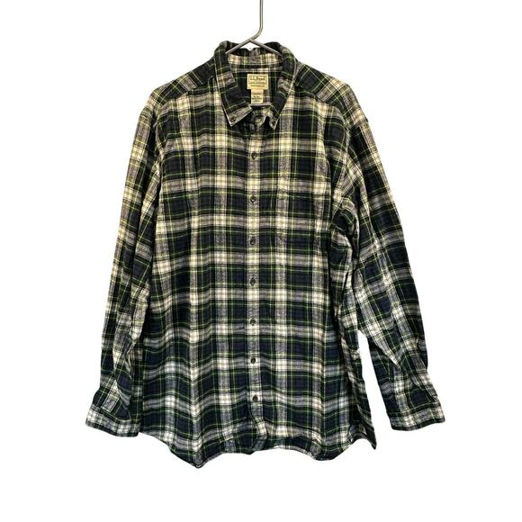 LL Bean Mens Traditional Fit Botton Flannel XL-T Plaid Button Up - Picture 1 of 6